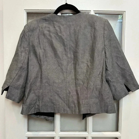 Banana Republic Grey Linen Blend Cropped Blazer Jacket Women’s Size 10 Medium M - Picture 6 of 12